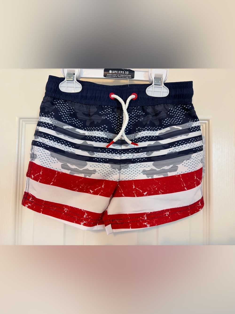 Tommy Bahama Boys 4T Swim Trunks NWT Red White Blue Flag USA